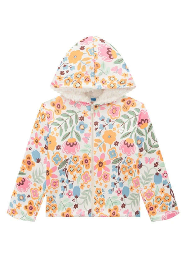 Marlan - Jaqueta Winter Flower com Pelo Sherpa Bege 3