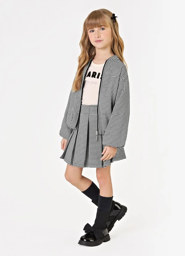 Trick Nick - Jaqueta Xadrez Infantil Feminina Preto 3