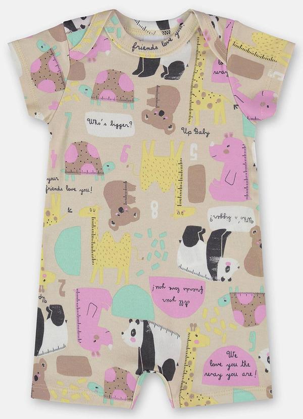 Up Baby - Macaquinho para Bebê Menina Bege