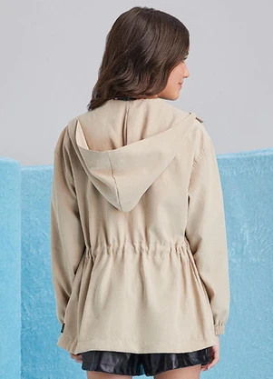 I Am - Parka Feminina com Capuz Bege - I AM