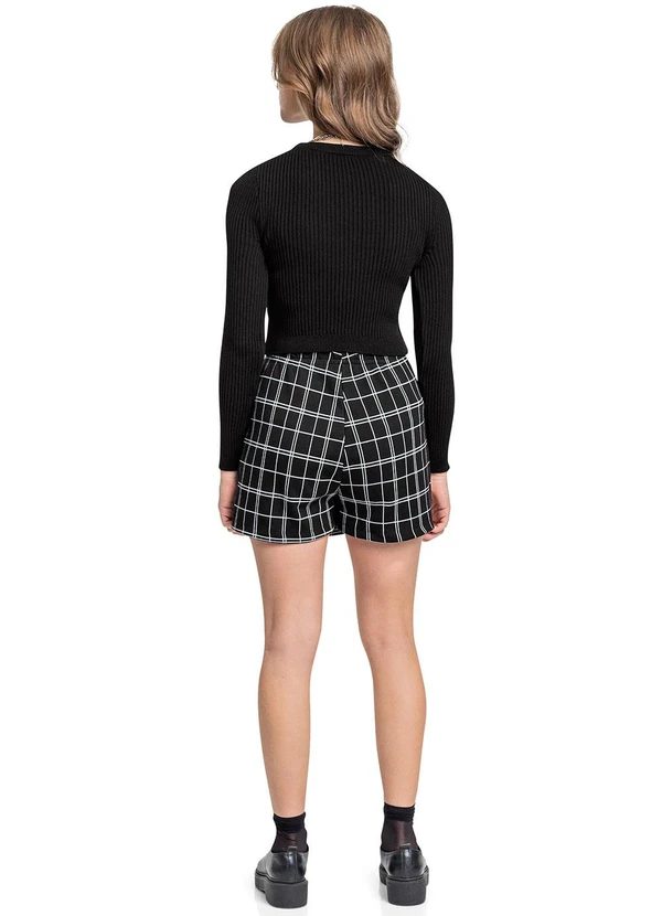 Gloss - Short-Saia Juvenil em Malha Jacquard Preto 4