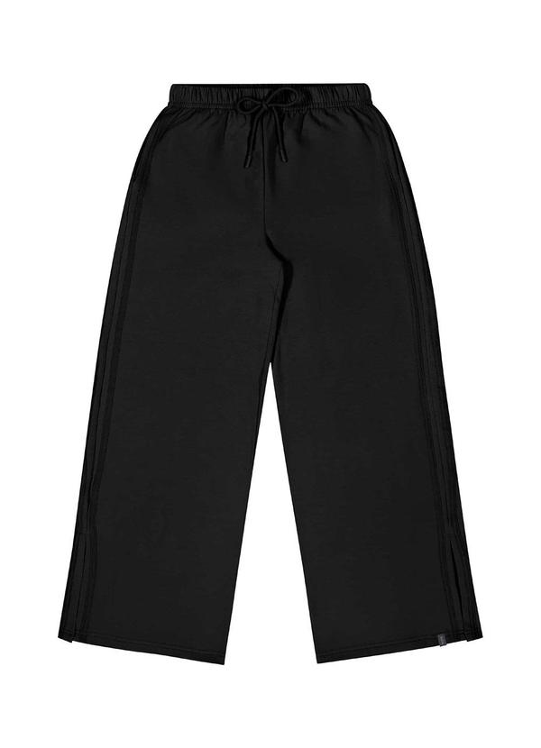 Gloss - Wide Leg Juvenil em Moletom Preto