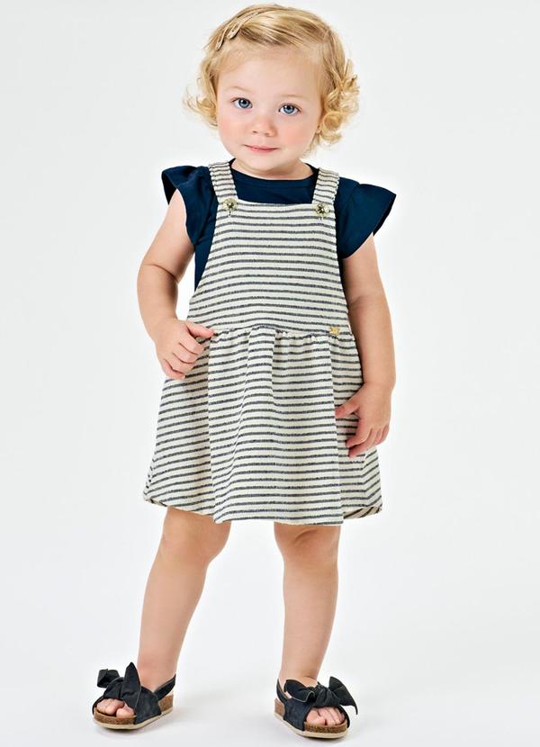 Kiko e Kika - Conjunto Body e Salopete Azul 1