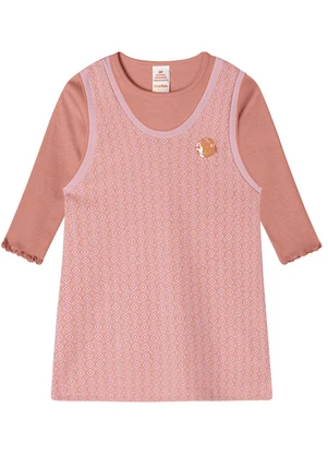 Marisol - Conjunto Longo com Salopete Infantil Laranja - MARISOL