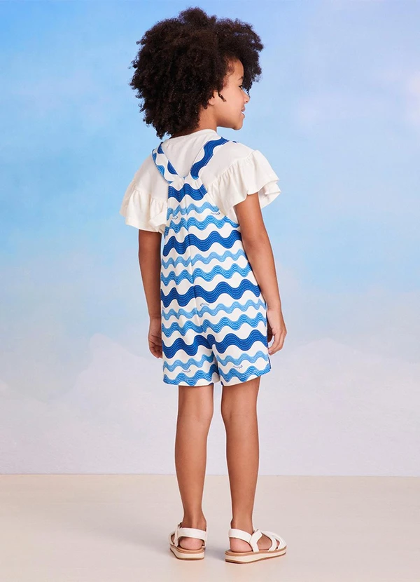 Momi - Jardineira com Listras Onduladas Azul 2