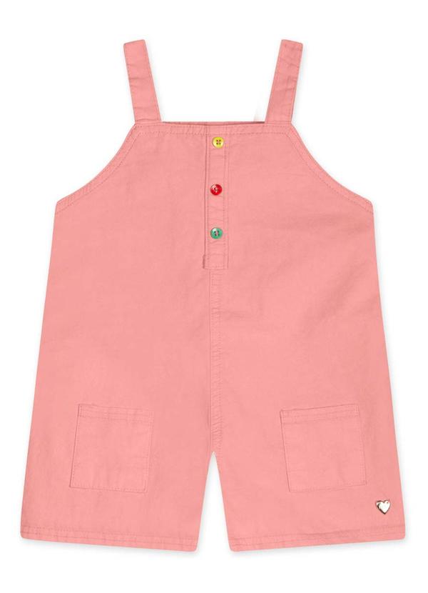 Marisol - Jardineira Curta Infantil Feminina Rosa