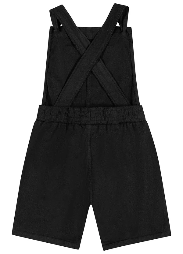 Quimby - Jardineira Infantil Básica Unissex Preto 3