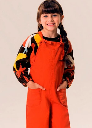 Bugbee - Jardineira Infantil em Ballon de Sarja Vermelho - BUGBEE