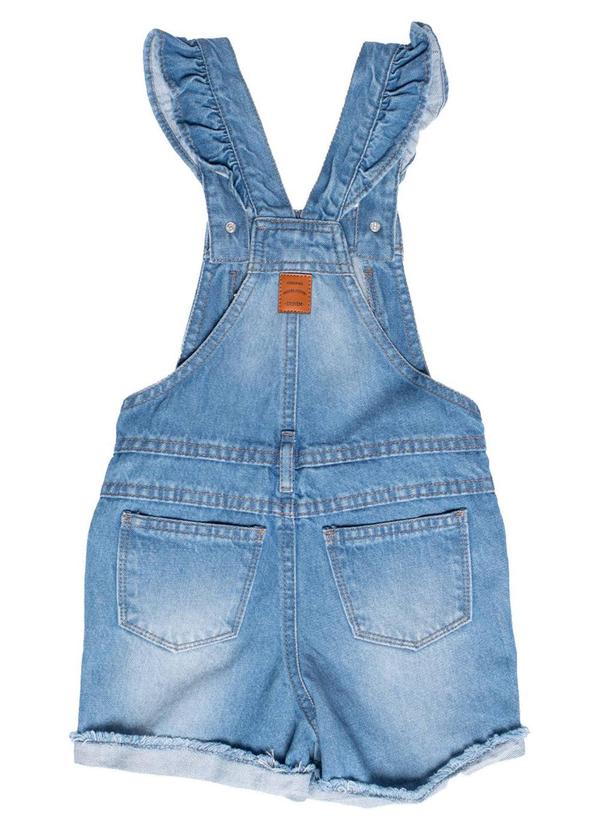 Milon - Jardineira Infantil Menina Jeans