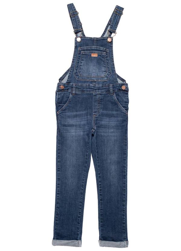 Milon - Jardineira Infantil Menina Jeans