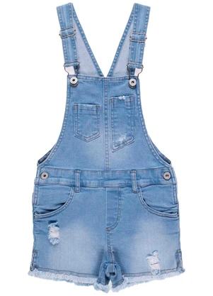 Milon - Jardineira Infantil Menina Jeans - MILON