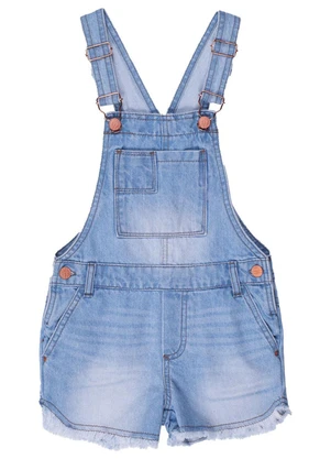 Milon - Jardineira Infantil Menina Jeans - MILON