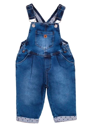 Milon - Jardineira Infantil Menina Jeans - MILON