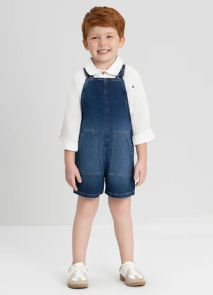 Up Baby - Jardineira Infantil Unissex Azul - UP BABY