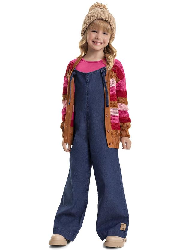Quimby - Jardineira Jeans Infantil Menina Azul