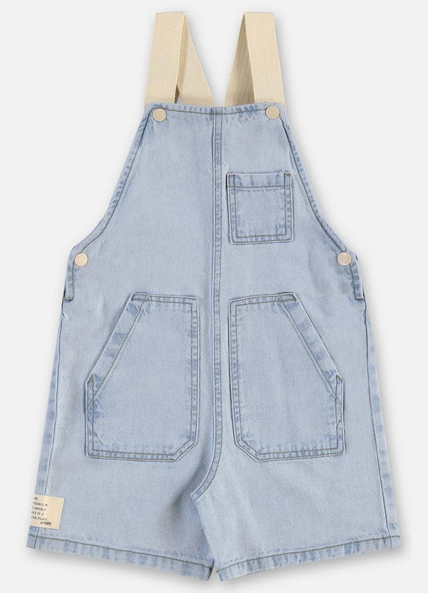 Up Baby - Jardineira Jeans Unissex Infantil Azul 3