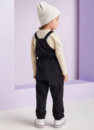 Momi - Jardineira Jogger Black Preto - MOMI