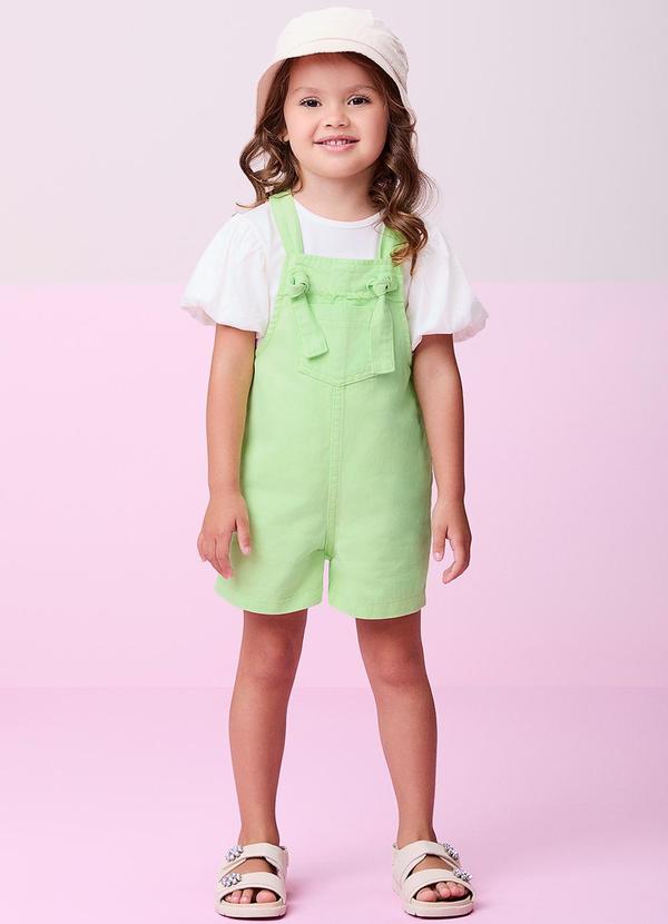 Momi - Jardineira Lima de Sarja Verde