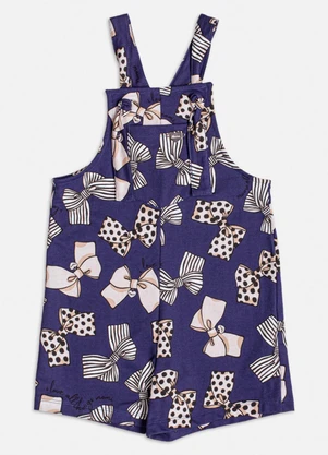 Momi - Jardineira Marinho com Laços Azul - MOMI