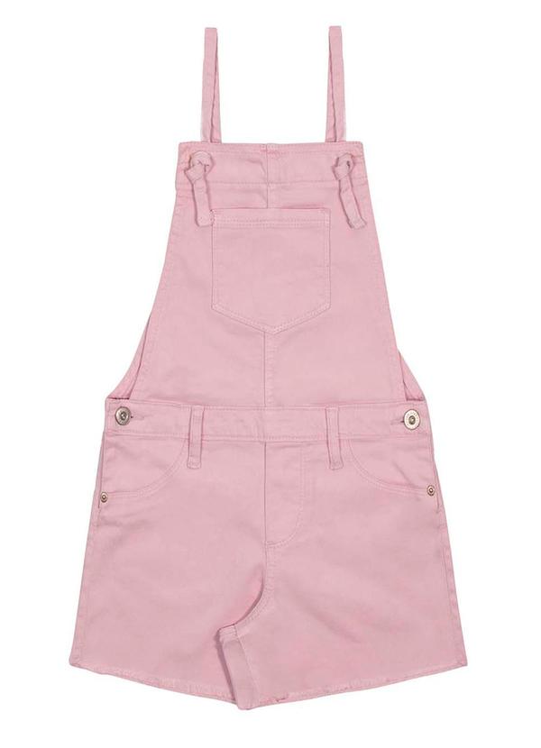 Alakazoo - Jardineira Menina Bolsos Sarja ElastanoRosa