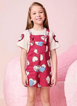 Momi - Jardineira Menina Infantil da Hello Kitty - MOMI
