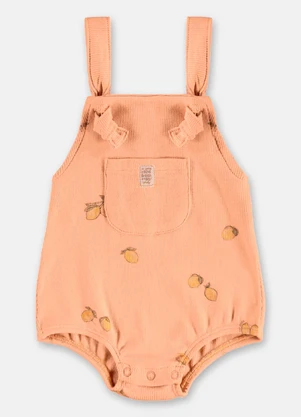 Up Baby - Jardineira Unissex Bebê em Ribana Marrom - UP BABY