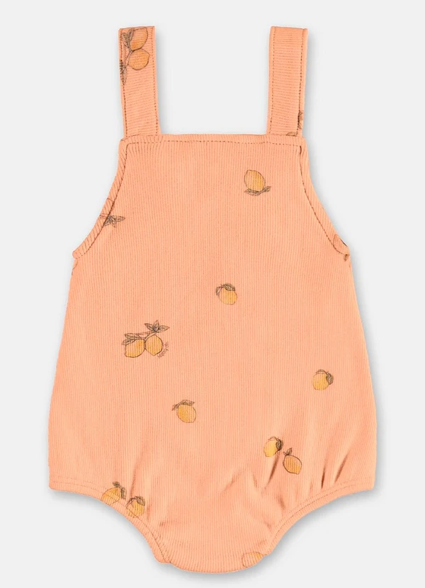 Up Baby - Jardineira Unissex Bebê em Ribana Marrom 3