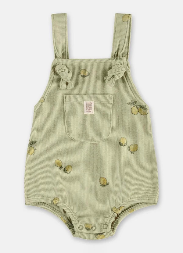 Up Baby - Jardineira Unissex Bebê em Ribana Verde 2