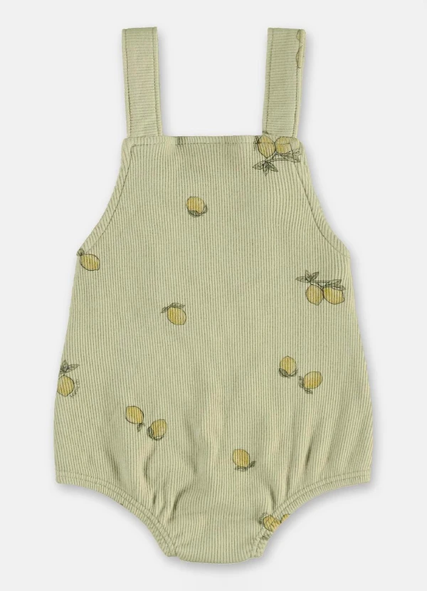 Up Baby - Jardineira Unissex Bebê em Ribana Verde 3