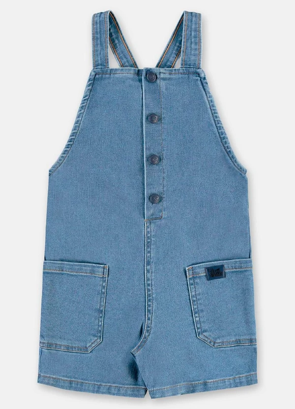 Up Baby - Jardineira Unissex Infantil em Jeans Azul 3