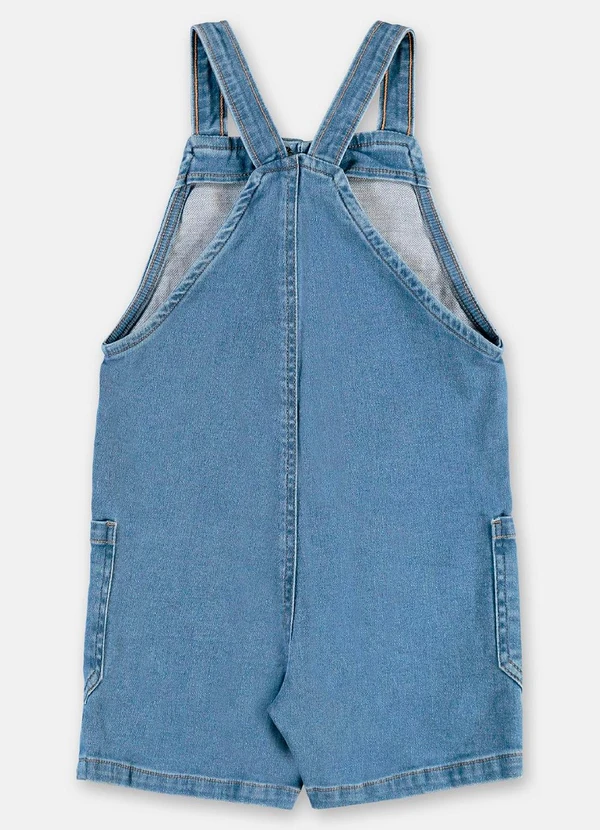 Up Baby - Jardineira Unissex Infantil em Jeans Azul 4