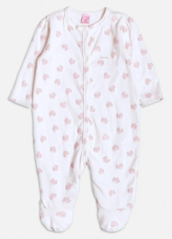 Momi - Macacão Canelado de Corações Branco 1