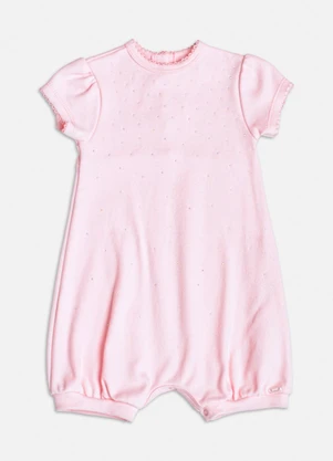 Momi - Macacão Manga Curta com Strass Rosa - MOMI