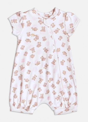 Momi - Macacão Manga Curta com Ursos Branco - MOMI