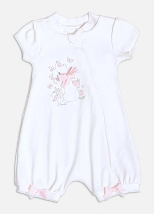 Momi - Macacão Manga Curta da Gata Marie Branco - MOMI