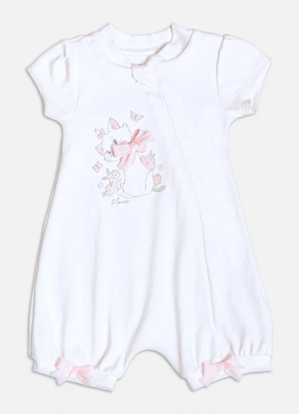 Momi - Macacão Manga Curta da Gata Marie Branco