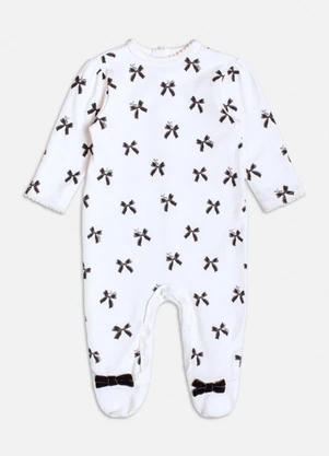 Momi - Macacão Manga Longa com Laços Branco - MOMI