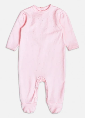 Momi - Macacão Manga Longa com Strass Rosa - MOMI