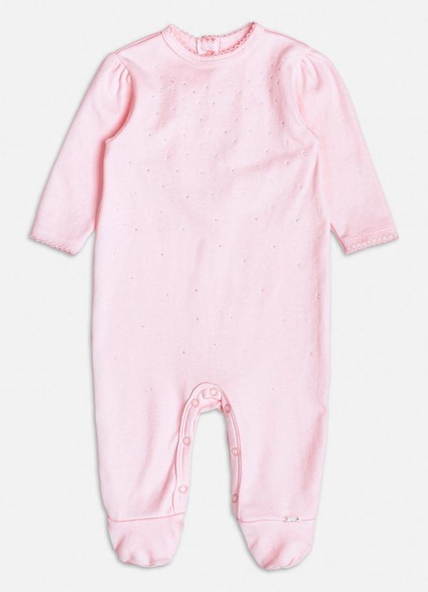 Momi - Macacão Manga Longa com Strass Rosa