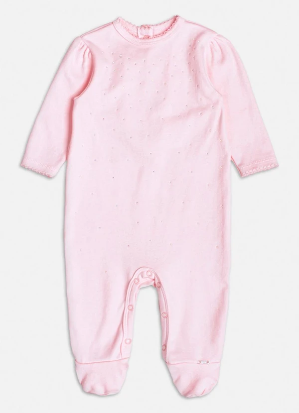 Momi - Macacão Manga Longa com Strass Rosa