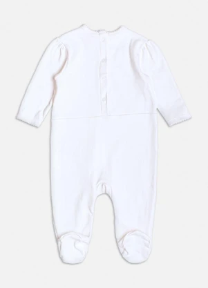 Momi - Macacão Manga Longa da Marie com Strass Branco - MOMI