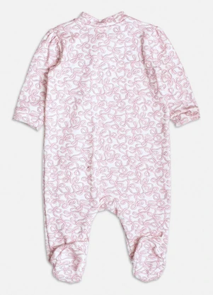 Momi - Macacão Off White de Lacinhos Rosa - MOMI