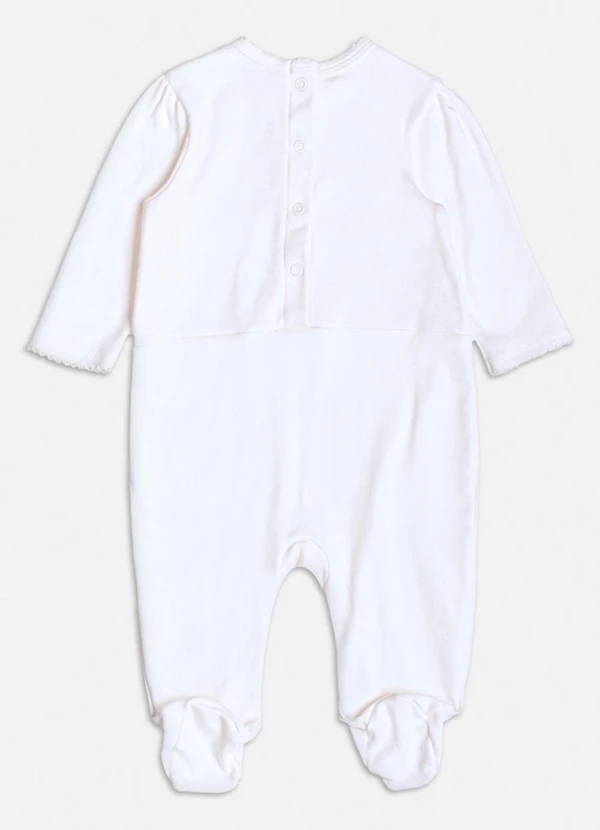 Momi - Macacão Off White de Laço com Strass Branco 2