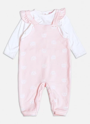 Momi - Macacão Rosa com Estampa Gatinhos Branco - MOMI