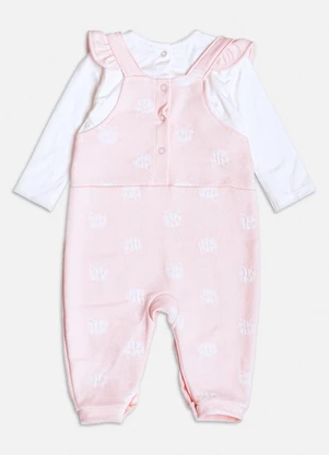 Momi - Macacão Rosa com Estampa Gatinhos Branco - MOMI