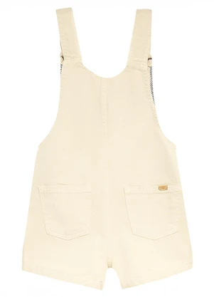 Malwee Kids - Macaquinho Jardineira em Sarja Off White - MALWEE KIDS