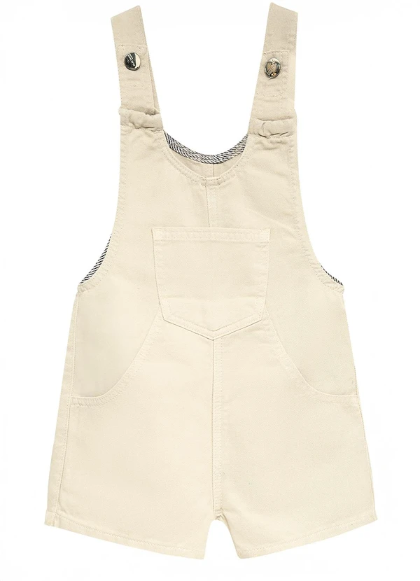 Malwee Kids - Macaquinho Jardineira em Sarja Off White