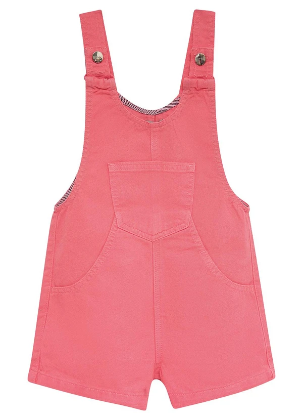 Malwee Kids - Macaquinho Jardineira em Sarja Rosa