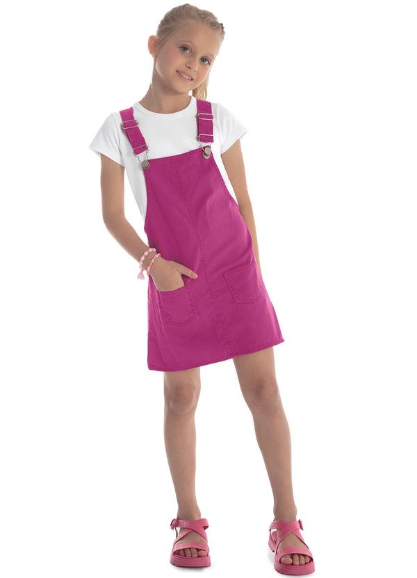 Trick Nick - Salopete Infantil Menina Sarja Rosa