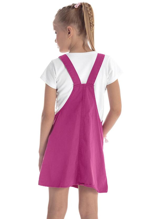 Salopete Infantil Menina Sarja Rosa Trick Nick